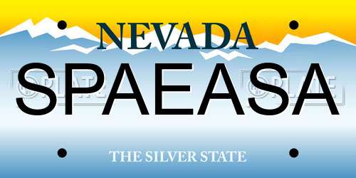 SPAEASA Nevada License Plate