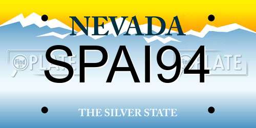 SPAI94 Nevada License Plate