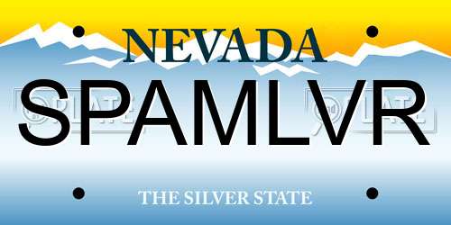 SPAMLVR Nevada License Plate