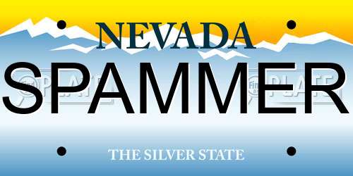SPAMMER Nevada License Plate