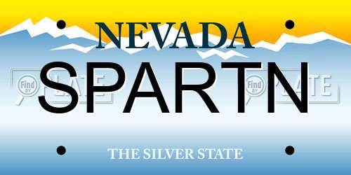SPARTN Nevada License Plate