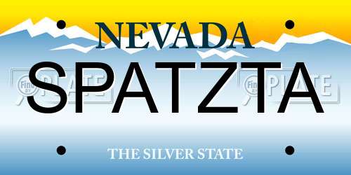 SPATZTA Nevada License Plate