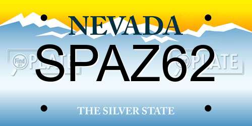 SPAZ62 Nevada License Plate