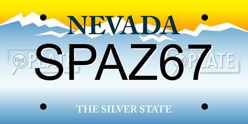 SPAZ67 Nevada License Plate