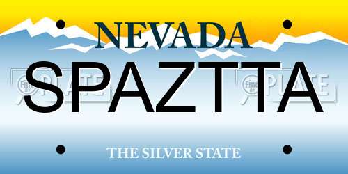 SPAZTTA Nevada License Plate
