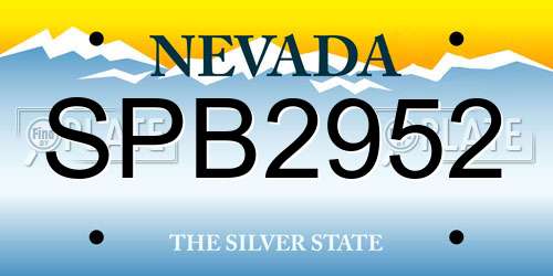 SPB2952 Nevada License Plate