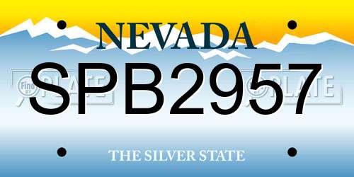 SPB2957 Nevada License Plate