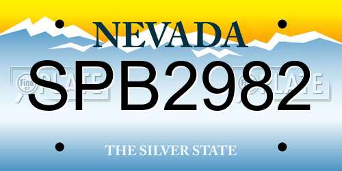 SPB2982 Nevada License Plate