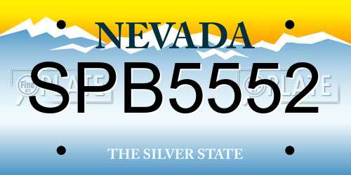 SPB5552 Nevada License Plate