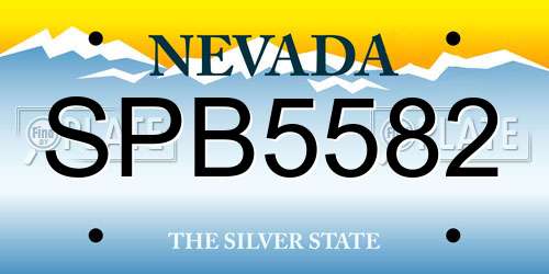 SPB5582 Nevada License Plate