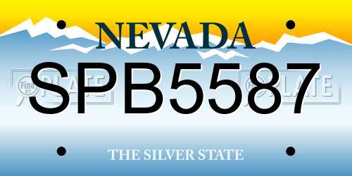 SPB5587 Nevada License Plate