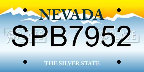 SPB7952 Nevada License Plate