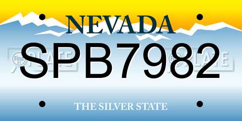 SPB7982 Nevada License Plate