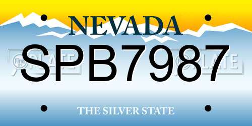 SPB7987 Nevada License Plate