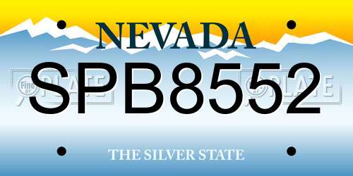 SPB8552 Nevada License Plate