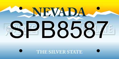 SPB8587 Nevada License Plate