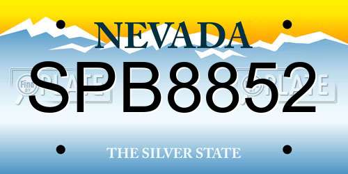 SPB8852 Nevada License Plate