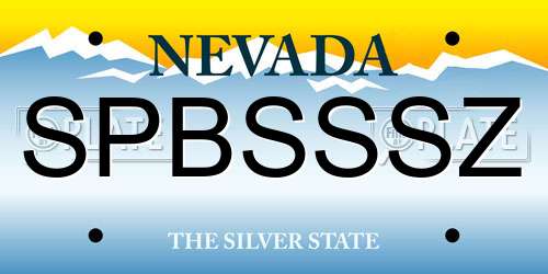 SPBSSSZ Nevada License Plate