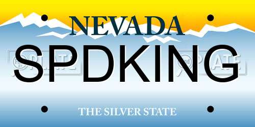 SPDKING Nevada License Plate