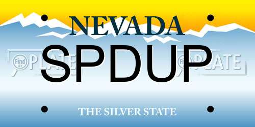 SPDUP Nevada License Plate