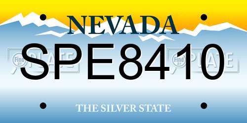 SPE8410 Nevada License Plate