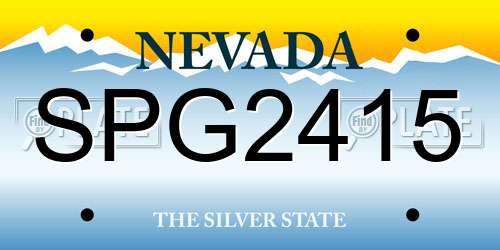 SPG2415 Nevada License Plate