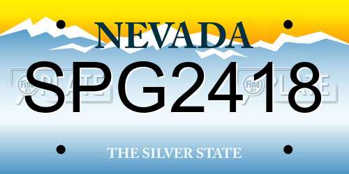SPG2418 Nevada License Plate