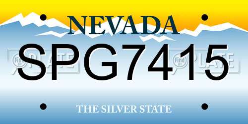 SPG7415 Nevada License Plate