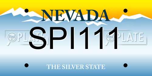 SPI111 Nevada License Plate