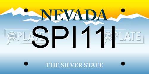 SPI11I Nevada License Plate