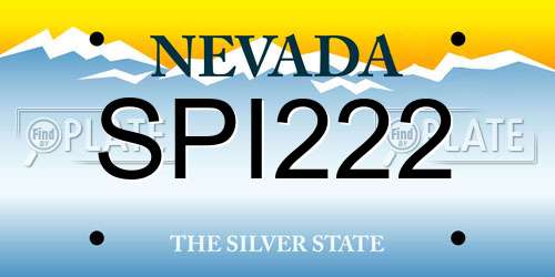 SPI222 Nevada License Plate