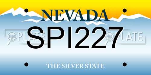 SPI227 Nevada License Plate