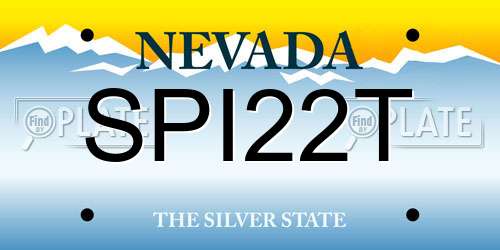 SPI22T Nevada License Plate
