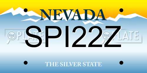 SPI22Z Nevada License Plate