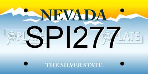 SPI277 Nevada License Plate