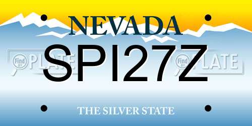 SPI27Z Nevada License Plate