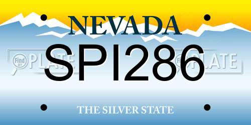 SPI286 Nevada License Plate