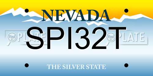 SPI32T Nevada License Plate
