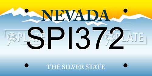 SPI372 Nevada License Plate