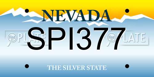SPI377 Nevada License Plate