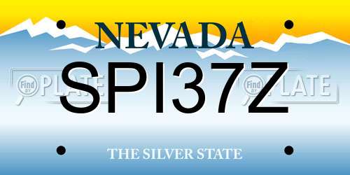 SPI37Z Nevada License Plate