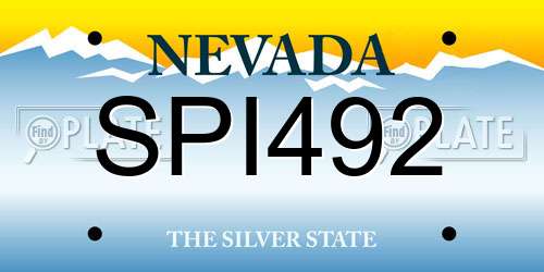 SPI492 Nevada License Plate
