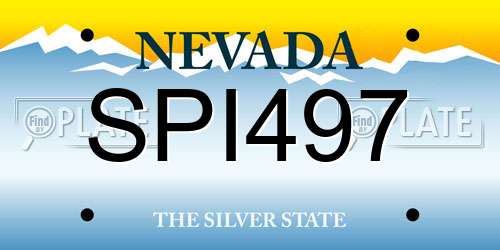 SPI497 Nevada License Plate