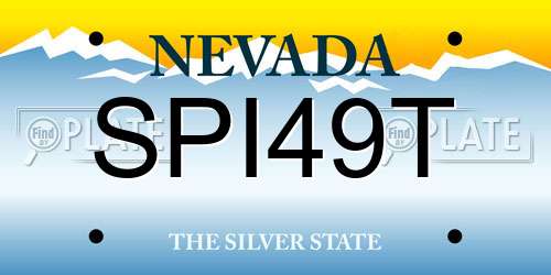 SPI49T Nevada License Plate
