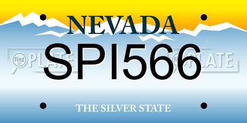 SPI566 Nevada License Plate