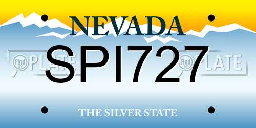 SPI727 Nevada License Plate