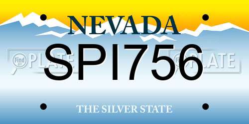 SPI756 Nevada License Plate