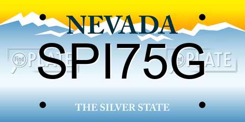 SPI75G Nevada License Plate