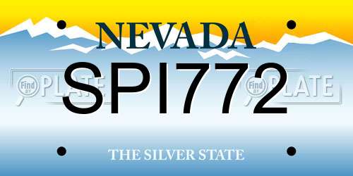 SPI772 Nevada License Plate