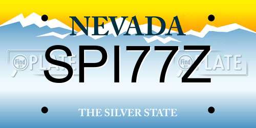 SPI77Z Nevada License Plate